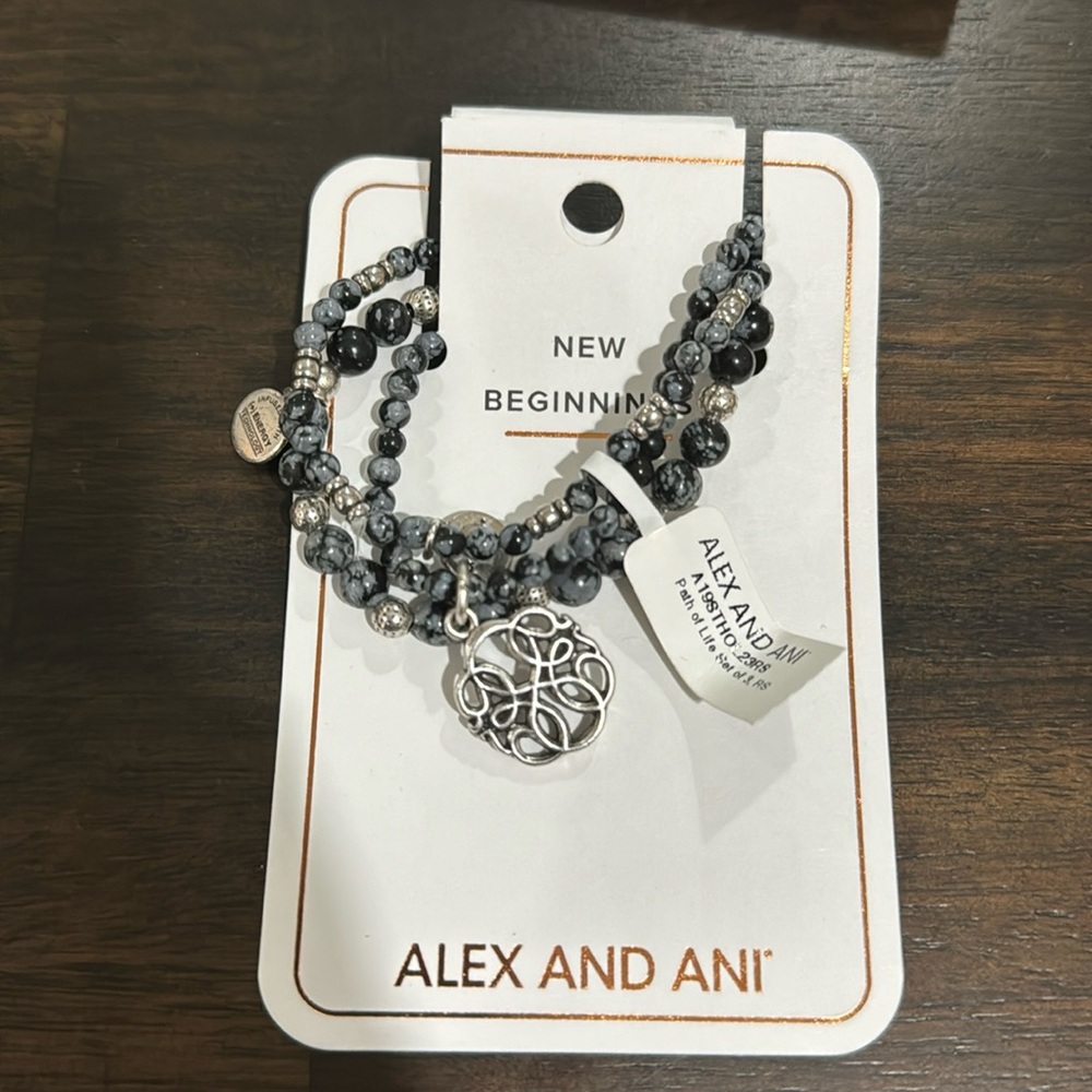 Alex and Ani Path of Symbols Stretch Bracelets-set of 3